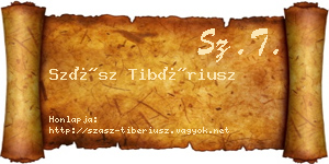 Szász Tibériusz névjegykártya